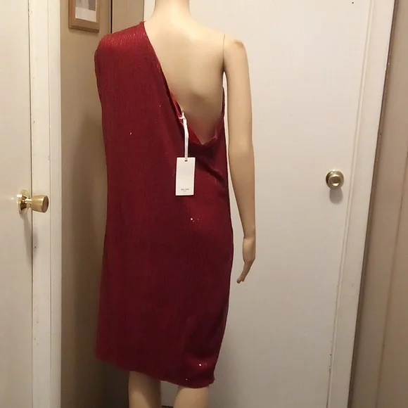 Grace Karen Red Wine Rusched Sequin Off Shoulder Cocktail Dress - Size 2XL - Picture 7 of 11